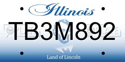 TB3M892 Illinois License Plate