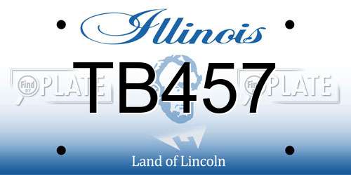 TB457 Illinois License Plate