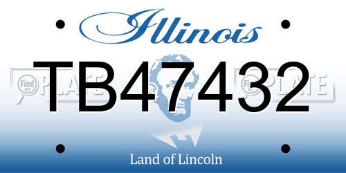 TB47432 Illinois License Plate