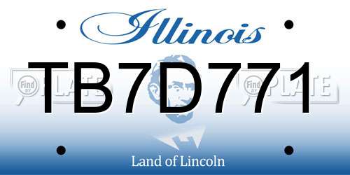 TB7D771 Illinois License Plate