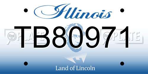 TB80971 Illinois License Plate