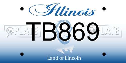 TB869 Illinois License Plate