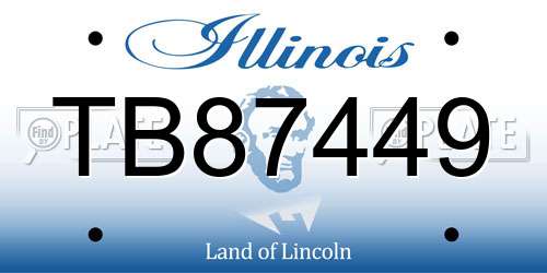 TB87449 Illinois License Plate