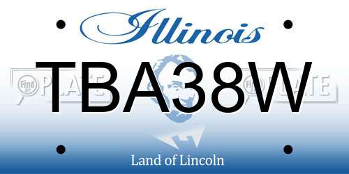 TBA38W Illinois License Plate