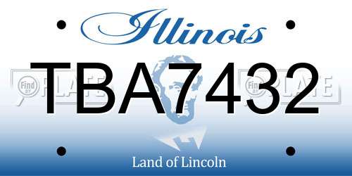 TBA7432 Illinois License Plate