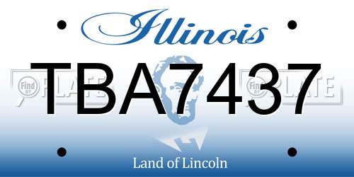 TBA7437 Illinois License Plate