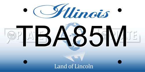 TBA85M Illinois License Plate