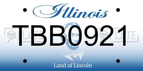 TBB0921 Illinois License Plate
