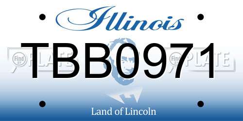 TBB0971 Illinois License Plate