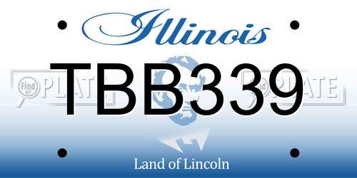 TBB339 Illinois License Plate