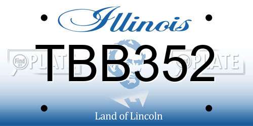 TBB352 Illinois License Plate