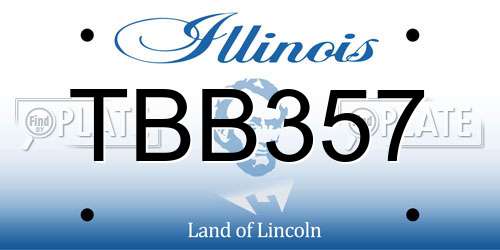 TBB357 Illinois License Plate