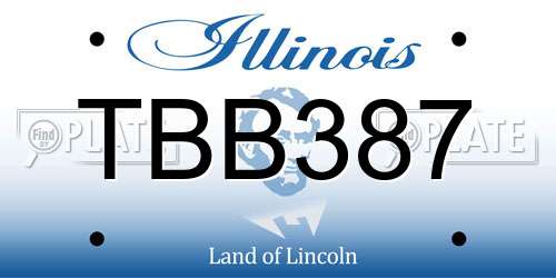 TBB387 Illinois License Plate