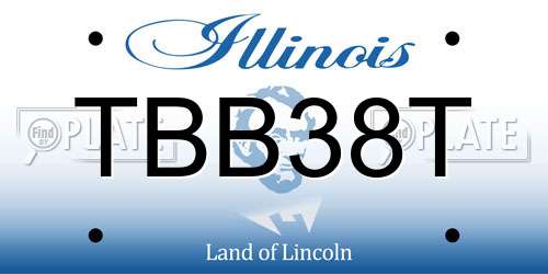 TBB38T Illinois License Plate