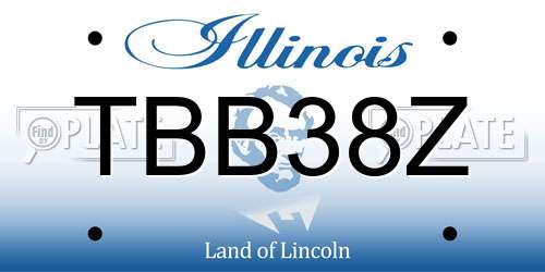 TBB38Z Illinois License Plate