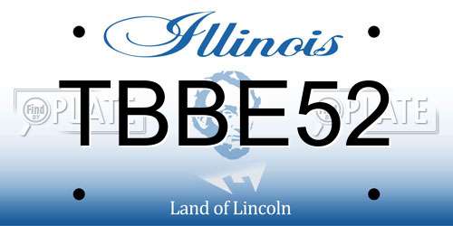TBBE52 Illinois License Plate