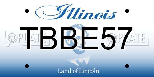 TBBE57 Illinois License Plate