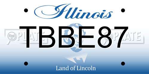 TBBE87 Illinois License Plate