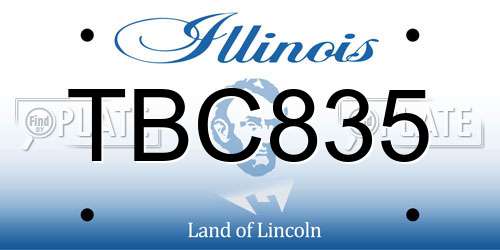 TBC835 Illinois License Plate