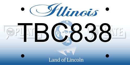 TBC838 Illinois License Plate