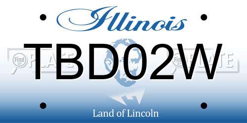 TBD02W Illinois License Plate