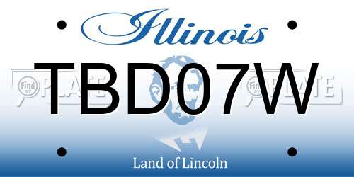 TBD07W Illinois License Plate