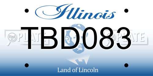 TBD083 Illinois License Plate
