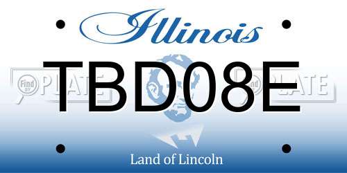 TBD08E Illinois License Plate