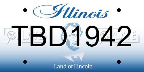 TBD1942 Illinois License Plate