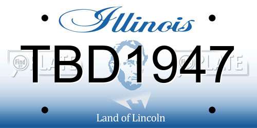 TBD1947 Illinois License Plate