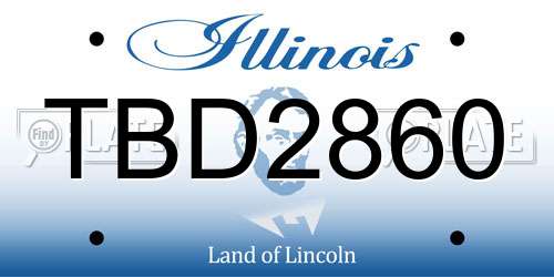 TBD2860 Illinois License Plate