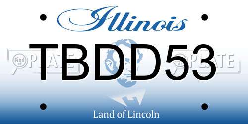 TBDD53 Illinois License Plate
