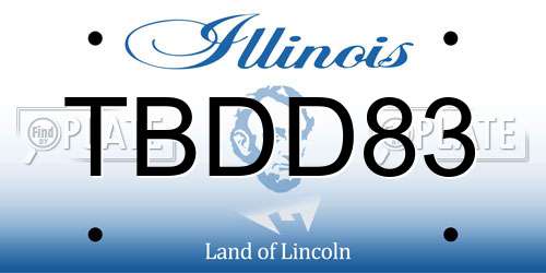TBDD83 Illinois License Plate