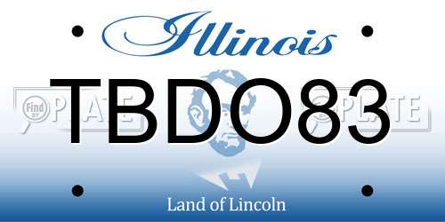 TBDO83 Illinois License Plate
