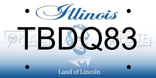 TBDQ83 Illinois License Plate