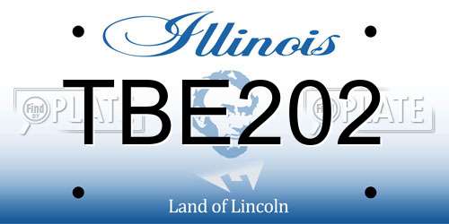 TBE202 Illinois License Plate