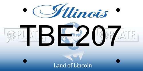 TBE207 Illinois License Plate