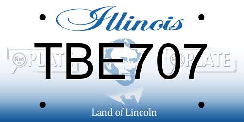 TBE707 Illinois License Plate