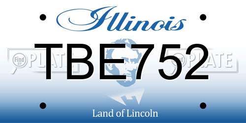 TBE752 Illinois License Plate