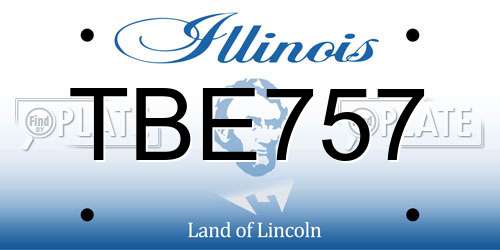 TBE757 Illinois License Plate