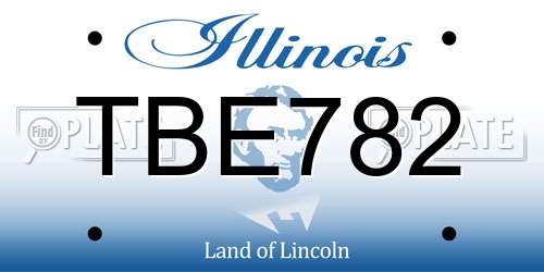 TBE782 Illinois License Plate