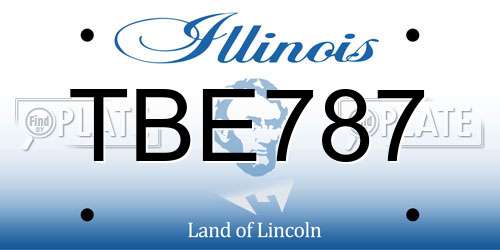TBE787 Illinois License Plate