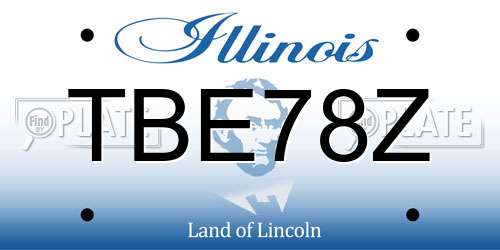 TBE78Z Illinois License Plate
