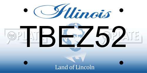 TBEZ52 Illinois License Plate