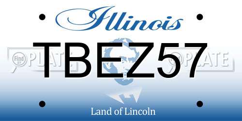 TBEZ57 Illinois License Plate