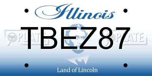 TBEZ87 Illinois License Plate