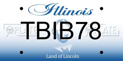 TBIB78 Illinois License Plate