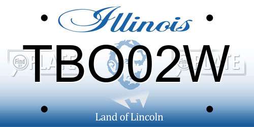 TBO02W Illinois License Plate