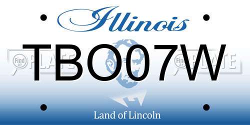 TBO07W Illinois License Plate
