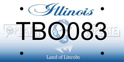 TBO083 Illinois License Plate